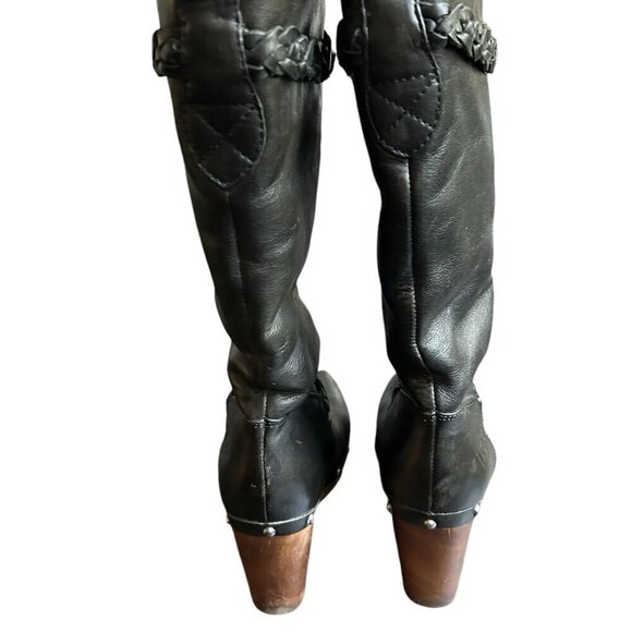 UGG Savanna Shearling Lynnea Black Leather Studded Clog Boots US 9 - Picture 4 of 9